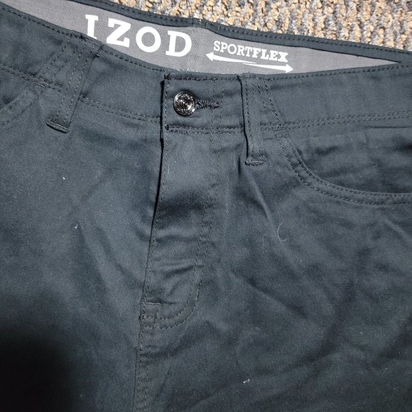 NWT Izod Men's 34 Waist Black Modern Fit 9" Shorts Sportflex Waistband Size 34 - Picture 10 of 16